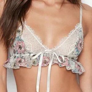 Victorias Secret Floral Lace-Trim Bralette dream angels bra NWT